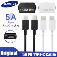 สายชาร์จ Samsung Galaxy S22 ของแท้  USB C 5A สาย Type C to Type C PD 45W โทรศัพท์มือถือชาร์จสายไฟ สำหรับ Xiaomi Samsung S21 S20 S10 S8 Huawei Macbook iPad OPPO VIVO ชาร์จสาย USB C