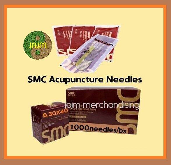 SIZE 0.30X40MM "SMC" KOREAN ACUPUNCTURE NEEDLES, 1000NEEDLES PER BOX
