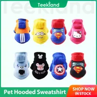 [Teekland] New Pet Clothes Cartoon Anime Cats and Dogs Cute Fashion Autumn and Winter Hooded Sweater Warm Velvet Clothes For Dogs and Cats