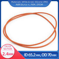 โอริง CS 2.4 มม. ID 65.2 มม. OD 70 มม. วัสดุพร้อมซิลิโคน VMQ NBR FKM EPDM ORing Seal Gaske-Lusjeh