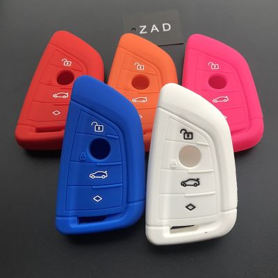 npuh ZAD silicone rubber car key cover case holder fob for BMW X1 F48 525li X1X4X5X6 key protector holder shell set car accessories