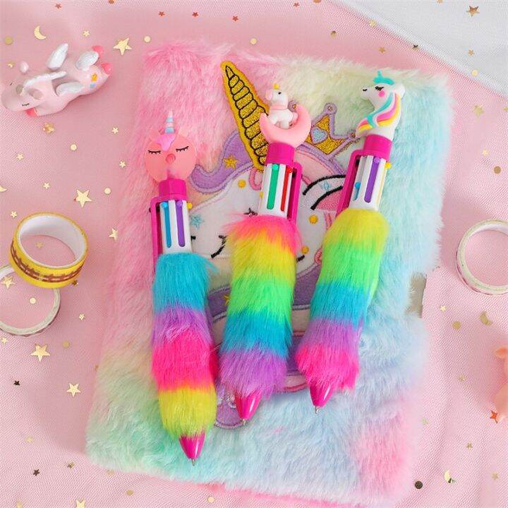 1pcs-cute-cartoon-unicorn-rainbow-ballpoint-pen-6-colors-student-gift-stationery-school-office-supply-papelaria-escolar-pens