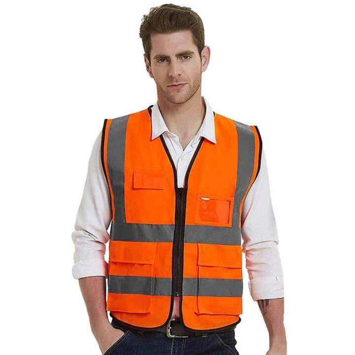 Reflectorized Orange Safety Vest with Three Pockets Lazada PH