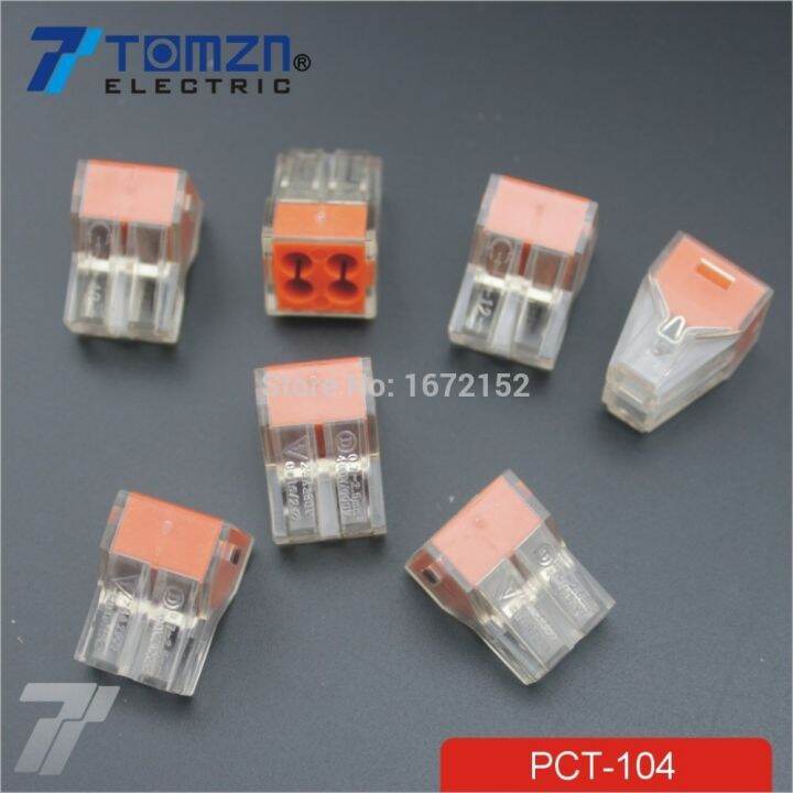 100Pcs PCT-104 Push wire wiring connector For Junction box 4 pin ...