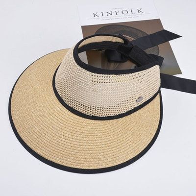 หมวกฟางฤดูร้อนของผู้หญิงปีกกว้างดวงอาทิตย์ B หมวกบังแดด Swr-051หมวกชายหาดพับได้