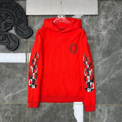 X7LY Chrome Hearts 2023 autumn and winter new graffiti red mouth logo printed decorative design loose hooded sweater for men and women