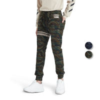 DAVIE JONES กางเกงจ็อกเกอร์ เอวยางยืด ขาจั๊ม ลายพราง สีกรม สีเขียว คาดหนัง Camo Drawstring Joggers GP0023GR GP0023NV