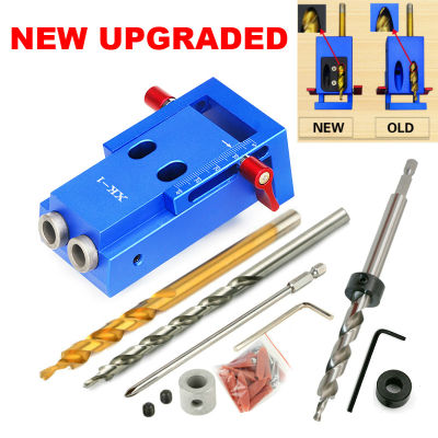 UPGRADED Mini Style Pocket Hole Jig Kit System for Wood Working &amp; Joinery and Step Drill Bit &amp; Accessories Wood Work Tool