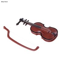 【CW】❒❒✉  1PCS 1/12 Dolls Violin with Plastic Dollhouse Music Instrument Crafts