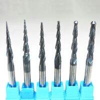 【CW】 1pcs-R0.25 R0.5 R0.75 R1.0 R1.5 R2.0 Tungsten solid carbide Coated Tapered End Mills Taper cone milling