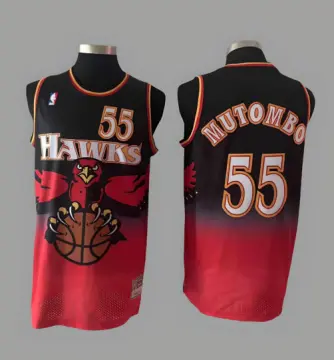 Size 40. 55 Dikembe Mutombo Hawks 90s Vintage NBA Jersey Made