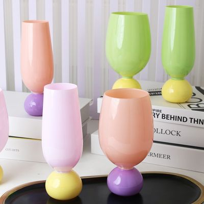 【CW】☃卍  Color Goblet for Cocktail Sparlking Wine Large Capacity Glass Dessert Cup