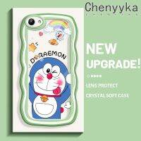 Chenyyka เคสสำหรับ VIVO Y81 เคสเคสการ์ตูนโดราเอมอนน่ารักใหม่ มาการอนคลื่นขอบกันกระแทกแบบใสนิ่มเคสมือถือโปร่งใสกล้องถ่ายรูปที่สร้างสรรค์เคสซิลิกาเจลฝาครอบป้องกัน