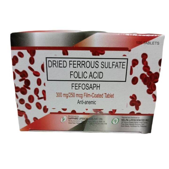 oeh81026 FEFOSAPH Dried Ferrous Sulfate Folic Acid 300mg/250mcg ...