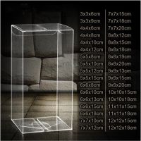20PCS Clear PVC Box Packaging Boxes Wedding Christmas Gift Box Small Transparent Plastic Square Beauty Storage Box