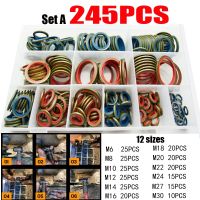 100/245 buah Gasket Sealing Gasket Set minyak Drain gabungan mesin cuci segel Set M6 M8 M10 M12 M14 M16 M18 M20 M22 M24 M27 M30