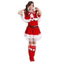 【cw】 Christmas Costume DS Performance Costumes Female Bunny y cos Dance Red Santa Claus Clothes