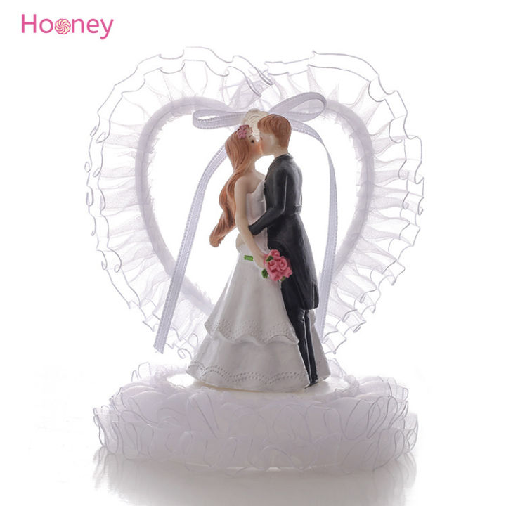 hooney-ตกแต่งหน้าเค้กท็อปเปอร์เค้กตุ๊กตาคู่แต่งงานของขวัญที่ระลึกโรแมนติกสำหรับตกแต่งงานหมั้น