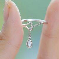 Cross-border hot buy WISH women han edition water ring opening creative contracted zircon raindrops ring T119