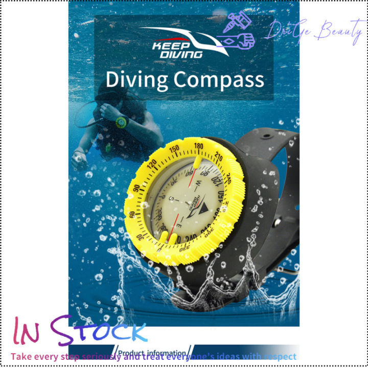 นาฬิกาข้อมือเข็มทิศพลาสติกกันน้ำแบบพกพาน้ำหนักเบา-อุปกรณ์กีฬาน้ำสำหรับว่ายน้ำดำน้ำ