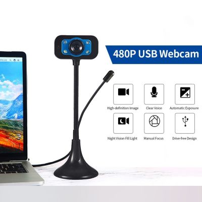 ZZOOI New Webcam 480P 720P 1080P HD Camera with External Microphone for Computer PC Laptop Desktop Digital USB Video Camera Web Cam