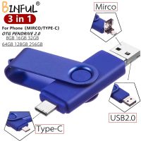 BiNFUL For Android OTG 3 in 1 USB Flash Drives Type-C Micro 512GB 256GB 128GB 64GB 32GB 16GB Pendrives Pen Drive Cle For Phone