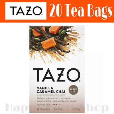 TAZO TEA 🍃 ชาดำ Vanilla Caramel Chai Black Tea⭐พร้อมส่ง⭐ ชาเพื่อสุขภาพ นำเข้าจากประเทศอเมริกา 1 กล่องมี 20 ซอง