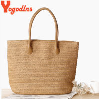 Yogodlns Summer Straw Bag Women Large Capacity Weave Totes Bag Rattan Shoulder Bag Fashion Holiday Beach Bag Travel Big Handbag