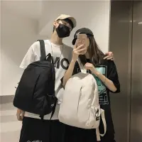 [COD] New mens and womens backpack couples ins Korean schoolbag campus solid simple versatile double-layer large-capacity