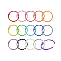 1.2 Inch (20 Pack) Loose Leaf Binder Keychain Key Metal Book Rings Colour For School Home Or Office  Photo Albums