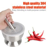 Stainless Steel Grinding Set Mortar Pestle Garlic Herbs Coffee Crusher Spice Pill Mixing Grinding Crusher Bowl Kitchen Tools