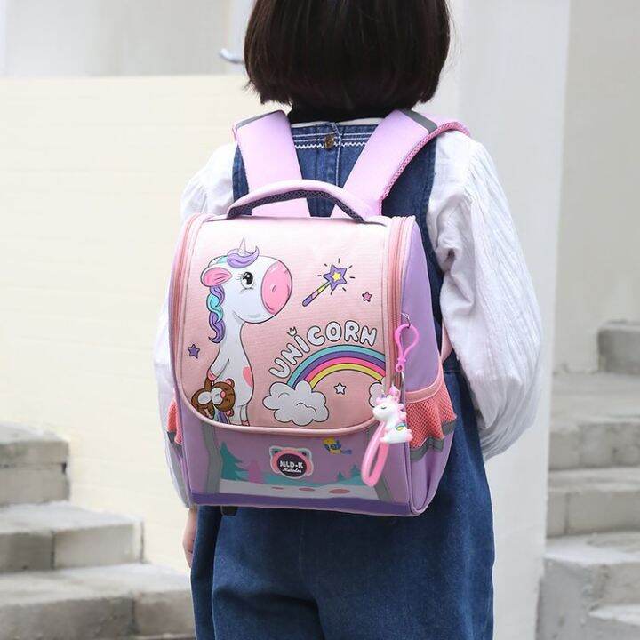 Rainbow Unicorn Girls Boys Cartoon Schoolbag Children's Korean Large ...