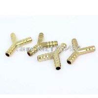 ♝♙ 4 Pcs Brass Y Shape 3 Ways 10mm Dia Hose Barb Fitting Adapter Coupling Connector