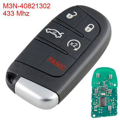 Kunci Remote Mobil อัจฉริยะปุ่มขนาด433MHz 5ปุ่มพร้อมชิป46อัน M3N-40821302เหมาะกับ Chrysler 300 2011 2012 2013 2014