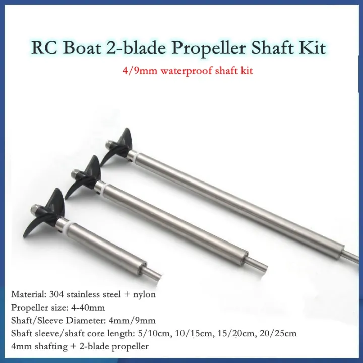 RC Boat drive shaft kit 304 stainless steel 4/9mm shafting 40mm CW high