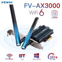 Fenvi AX3000 Wi-Fi 6 3000Mbps Wireless PCIe สำหรับบลูทูธ5.2 WiFi อะแดปเตอร์ Intel AX200 Wi-Fi Card 802.11AX 2.4G/5Ghz PC Win10/11