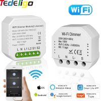 ♙ Tuya Smart Life WiFi Dimmer Light Switch 1/2Gang 220V LED Breaker Module Wireless Voice Remote Control Timer Google Home Alexa