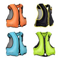 PVC Boating Life Vest with Blow Valve Inflatable Buoyancy Vest Lightweight Baby Float Vest for Swimming Sea Fishing Life Jacket  Life Jackets