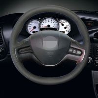 Black Artificial Leather Car Steering Wheel Cover for Honda Civic Civic 8 2006-2008 (2-Spoke)