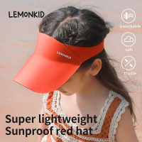 Lemonkid หมวกสั้นระบายอากาศได้ดี,มีกระบังหน้าระบายอากาศได้ดีขนาดกว้างหมวกกันแดดเล่นกีฬากลางแจ้งสำหรับเด็ก LK2230058