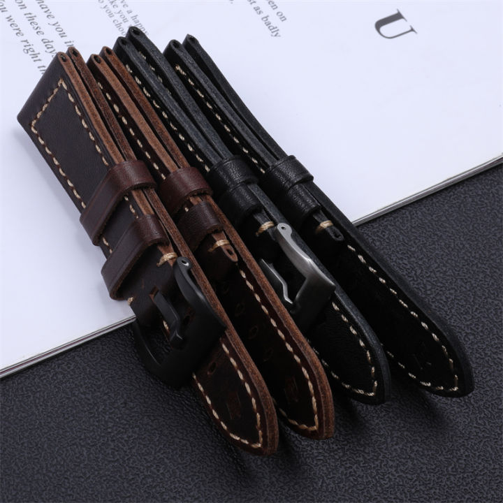 high-quality-italian-thickness-retro-crazy-horse-genuine-leather-watchband-pin-buckle-for-strap-watch-band-tools-26mm