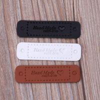 Hot Stamping Leather Label Clothes Decoration Handmade DIY PU Rectangle Embossed Label For Garment Sewing Accessory Stickers Labels