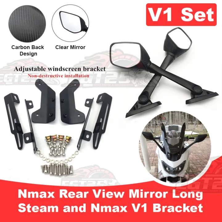 YOO- Nmax Rearview Mirror/Side Mirror with Adjustable Bracket COD (Nmax ...