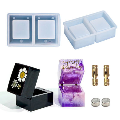 Square Resin Ring Mold Unique Jewelry Storage Mold. Dripping Glue Square Mold DIY Jewelry Storage Box Clay Mold Gift Box