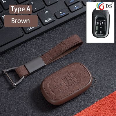 ☑ For Honda Civic Accord Vezel Protector Red Keychain Styling Auto Accessories New TPU Leather Car Remote Key Case Cover Key Shell