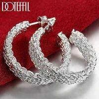 【YP】 DOTEFFIL Fashion 925 Sterling Earring Round Stud Wedding Jewelry Shipping