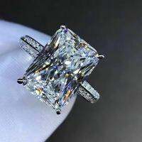 TOBILO New Fashion Big Square Crystal Stone Women Wedding Bridal Ring Luxury Engagement Party Anniversary Best Gift Large Rings