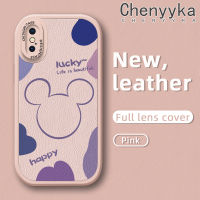 เคส Chenyyka สำหรับ IPhone X Xs Xr IPhone Xs Max เคสมิกกี้น่ารักมีสไตล์เคสใส่โทรศัพท์หนังเคสมือถือกันกระแทกซิลิโคนนิ่มป้องกันการตกพร้อมเคสป้องกันกล้องคลุมทั้งหมดเลนส์ดีไซน์ใหม่