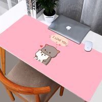 Peach Mochi Cat Gaming Mouse Pad แผ่นรองเมาส์เกมคอมพิวเตอร์ แผ่นรองเมาส์ยางธรรมชาติกันลื่น แผ่นรองเมาส์สำหรับสุภาพสตรี