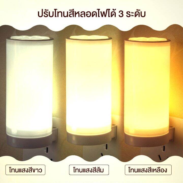 many-ปรับได้3ระดับ-โคมไฟ-led-ไฟเสียบปลั๊ก-ไฟติดหัวเตียง-อุปกรณ์ให้แสงสว่าง-ปรับแสงสว่างได้-10-ระดับ-มีรีโมทควบคุม-พร้อมส่ง